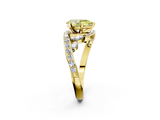 Yellow gold Fancy Yellow Pear  Solitaire with Pavé Twist Band and Four-Prong Setting_58