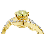 Yellow gold Fancy Yellow Pear  Solitaire with Pavé Twist Band and Four-Prong Setting_60