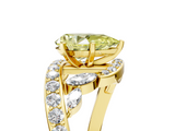 Yellow gold Fancy Yellow Pear  Solitaire with Pavé Twist Band and Four-Prong Setting_61