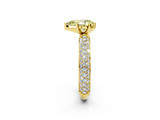 Yellow gold Fancy Yellow Pear  Solitaire with Pave Band and Four-Prong Setting_5