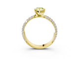 Yellow gold Fancy Yellow Pear  Solitaire with Pave Band and Four-Prong Setting_6