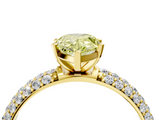 Yellow gold Fancy Yellow Pear  Solitaire with Pave Band and Four-Prong Setting_7