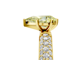 Yellow gold Fancy Yellow Pear  Solitaire with Pave Band and Four-Prong Setting_8