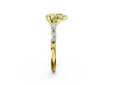 Yellow gold Fancy Yellow Pear  Solitaire with Side Baguettes and Channel Set Band_78