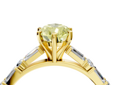 Yellow gold Fancy Yellow Pear  Solitaire with Side Baguettes and Channel Set Band_80