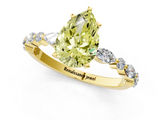 Yellow gold Fancy Yellow Pear  Solitaire with Side Stones on a Pavé Band and Four-Prong Setting_24