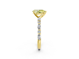 Yellow gold Fancy Yellow Pear  Solitaire with Side Stones on a Pavé Band and Four-Prong Setting_25