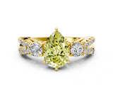 Yellow gold Fancy Yellow Pear  Three-Stone Diamond Ring with Pavé Split Shank and Four-Prong Setting_62