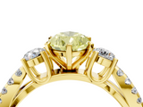 Yellow gold Fancy Yellow Pear  Three-Stone Diamond Ring with Pavé Split Shank and Four-Prong Setting_66