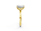 Yellow gold Fancy Yellow Pear  and Emerald Cut Toi Moi Ring with Prong Setting_64