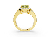 Yellow gold Fancy Yellow Princess -Cut Halo Diamond Ring with Split Shank and Four-Prong Setting_20