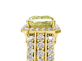 Yellow gold Fancy Yellow Princess -Cut Halo Diamond Ring with Split Shank and Four-Prong Setting_22