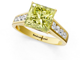 Yellow gold Fancy Yellow Princess  Brilliant Channel-Set Solitaire Ring with Four-Prong Setting_18