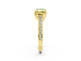 Yellow gold Fancy Yellow Princess  Brilliant Cut Diamond Engagement Ring with Pavé Band and Four-Prong Setting_32