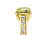 Yellow gold Fancy Yellow Princess  Brilliant Cut Diamond Engagement Ring with Pavé Band and Four-Prong Setting_35