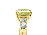 Yellow gold Fancy Yellow Princess  Brilliant Cut Diamond Five-Stone Prong Set Engagement Ring with Channel Band_5