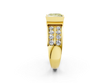 Yellow gold Fancy Yellow Princess  Brilliant Diamond Channel Set Wide Band Ring with Bezel Setting_2
