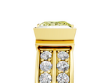 Yellow gold Fancy Yellow Princess  Brilliant Diamond Channel Set Wide Band Ring with Bezel Setting_5