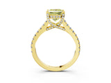 Yellow gold Fancy Yellow Princess  Brilliant Diamond Solitaire with Pavé Band and Four-Prong Setting 3