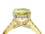 Yellow gold Fancy Yellow Princess  Brilliant Diamond Solitaire with Pavé Band and Four-Prong Setting 4