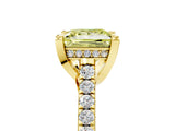 Yellow gold Fancy Yellow Princess  Brilliant Diamond Solitaire with Pavé Band and Four-Prong Setting 5