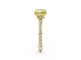 Yellow gold Fancy Yellow Princess  Brilliant Pavé Band Solitaire with Four-Prong Setting_18