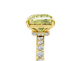 Yellow gold Fancy Yellow Princess  Brilliant Pavé Band Solitaire with Four-Prong Setting_21