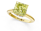 Yellow gold Fancy Yellow Princess  Brilliant Solitaire Engagement Ring with Six-Prong Setting and Classic Band_1