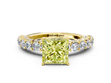 Yellow gold Fancy Yellow Princess  Brilliant Solitaire with Pavé Band and Four-Prong Setting_17