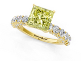 Yellow gold Fancy Yellow Princess  Brilliant Solitaire with Pavé Band and Four-Prong Setting_18