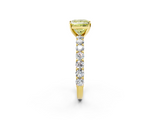 Yellow gold Fancy Yellow Princess  Brilliant Solitaire with Pavé Band and Four-Prong Setting_19