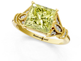 Yellow gold Fancy Yellow Princess  Brilliant Solitaire with Pave Band and Four-Prong Setting_1