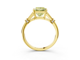 Yellow gold Fancy Yellow Princess  Brilliant Solitaire with Pave Band and Four-Prong Setting_3