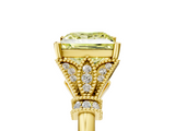 Yellow gold Fancy Yellow Princess  Brilliant Solitaire with Pave Band and Four-Prong Setting_5