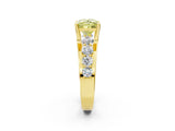 Yellow gold Fancy Yellow Princess  Brilliant Solitaire with Side Stones on a Pave Band and Four-Prong Setting_26