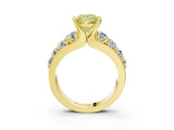 Yellow gold Fancy Yellow Princess  Brilliant Solitaire with Side Stones on a Pave Band and Four-Prong Setting_27