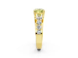 Yellow gold Fancy Yellow Princess  Brilliant Solitaire with Side Stones on a Pave Band and Four-Prong Setting_30