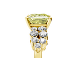 Yellow gold Fancy Yellow Princess  Cluster Diamond Engagement Ring with Pavé Band and Four-Prong Setting_5