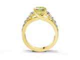Yellow gold Fancy Yellow Princess Cut Brilliant Diamond Pavé Band with Six-Prong Setting_15