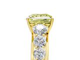 Yellow gold Fancy Yellow Princess Cut Brilliant Diamond Pavé Band with Six-Prong Setting_17