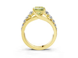 Yellow gold Fancy Yellow Princess Cut Brilliant Diamond Pavé Band with Six-Prong Setting_3