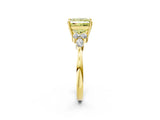 Yellow gold Fancy Yellow Princess Cut Brilliant Diamond Solitaire Ring with Pear Side Stones and Four-Prong Setting_5