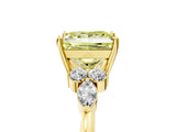 Yellow gold Fancy Yellow Princess Cut Brilliant Diamond Solitaire Ring with Pear Side Stones and Four-Prong Setting_8