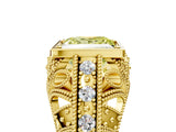 Yellow gold Fancy Yellow Princess Cut Brilliant Milgrain Filigree Diamond Ring with Square Prong Setting_23