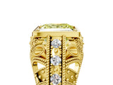 Yellow gold Fancy Yellow Princess Cut Brilliant Milgrain Filigree Diamond Ring with Square Prong Setting_71