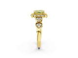 Yellow gold Fancy Yellow Princess Cut Brilliant Milgrain Pave Heart Band Solitaire Ring_2