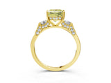 Yellow gold Fancy Yellow Princess Cut Brilliant Three-Stone Pave Band with Four-Prong Setting_3