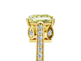 Yellow gold Fancy Yellow Princess  Cut Cathedral Pave Diamond Engagement Ring with Six-Prong Setting_25