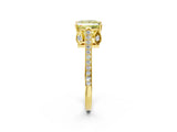 Yellow gold Fancy Yellow Princess  Cut Cathedral Pave Diamond Engagement Ring with Six-Prong Setting_32