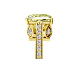 Yellow gold Fancy Yellow Princess  Cut Cathedral Pave Diamond Engagement Ring with Six-Prong Setting_59